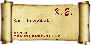 Karl Erzsébet névjegykártya